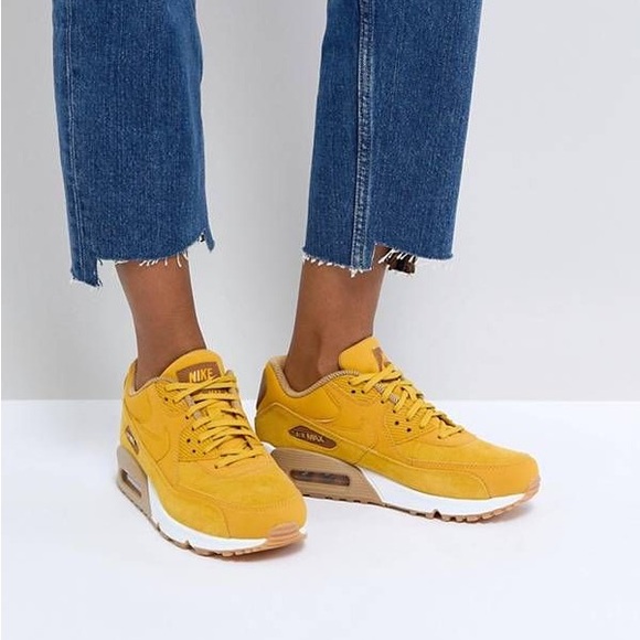 Nike Women's Mustard Yellow Air Max Sneakers - Picture 1 of 8